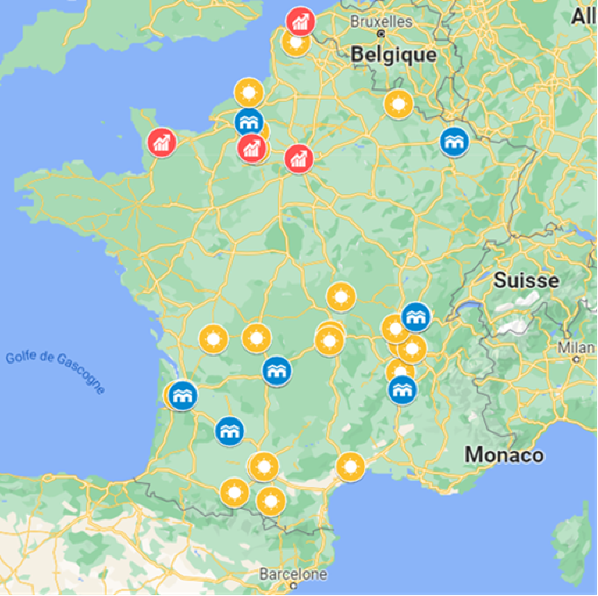 Carte de france de l'agile