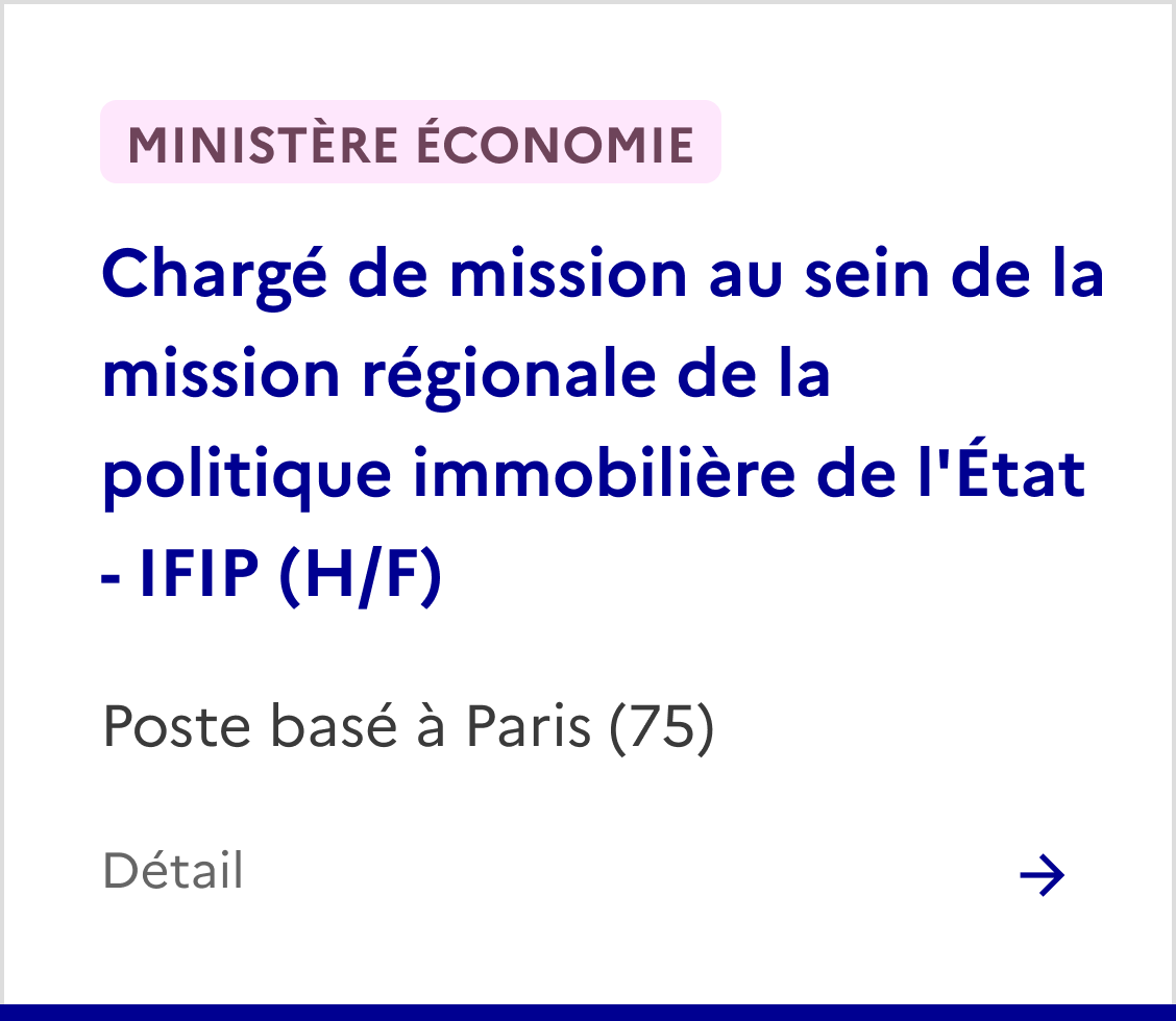 Offre emploi ministère économie